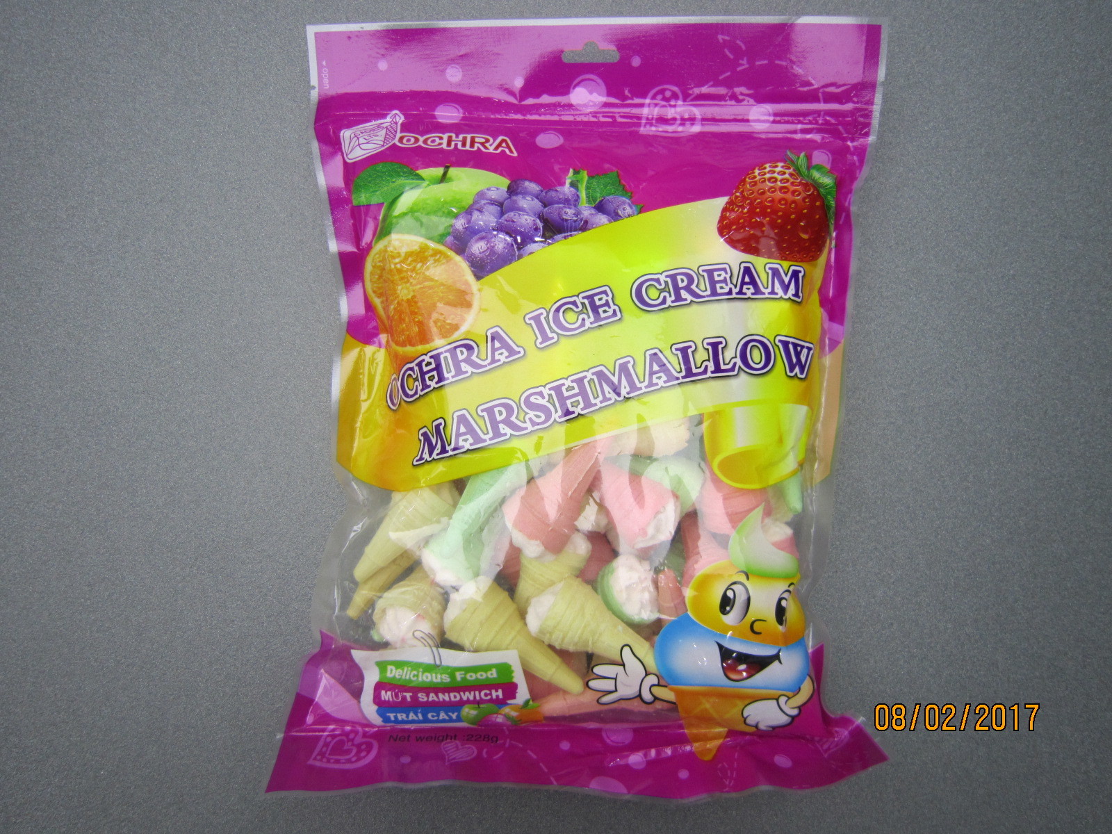 China 228g Bag Pack Ice Cream Fruity Marshmallow Gifts / Snack Marshmallow wholesale
