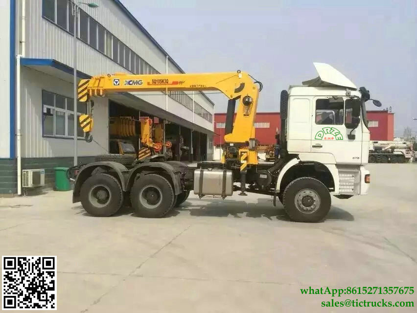 Quality Custermizing SHACMAN  tractor  truck crane 10Tons telescopic boom cranes  sale  low price  WhatsApp:8615271357675 for sale