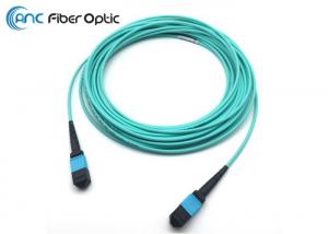 China MPO To MPO Fiber Optic Cable Assemblies 12 Fiber OM3 50/125 Round Cable wholesale