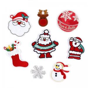 China Embroidered Christmas Applique Patches Xmas Holiday Decorative wholesale