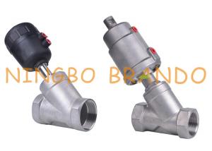 China Stainless Steel Pneumatic Threaded Angle Seat Valve Double Acting wholesale