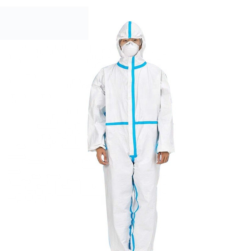 China Hospital Use Disposable Isolation Gown durable / White Disposable Overalls wholesale