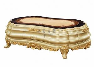 China French Luxury Center table Gold Storage Carved Wooden Coffee Table wholesale