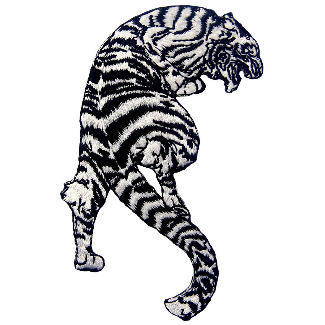 China 120D Laser Cut 100% Embroidered Tiger Iron On Patch wholesale