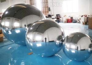 China Hanging Silver Inflatable Mirror Ball / Inflatable Mirror Balloon EN14960 wholesale
