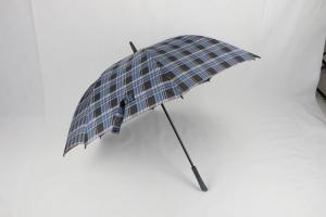 China Blue Tartan Windproof Golf Umbrellas 30 Inch Automatic With Fiberglass Frame wholesale