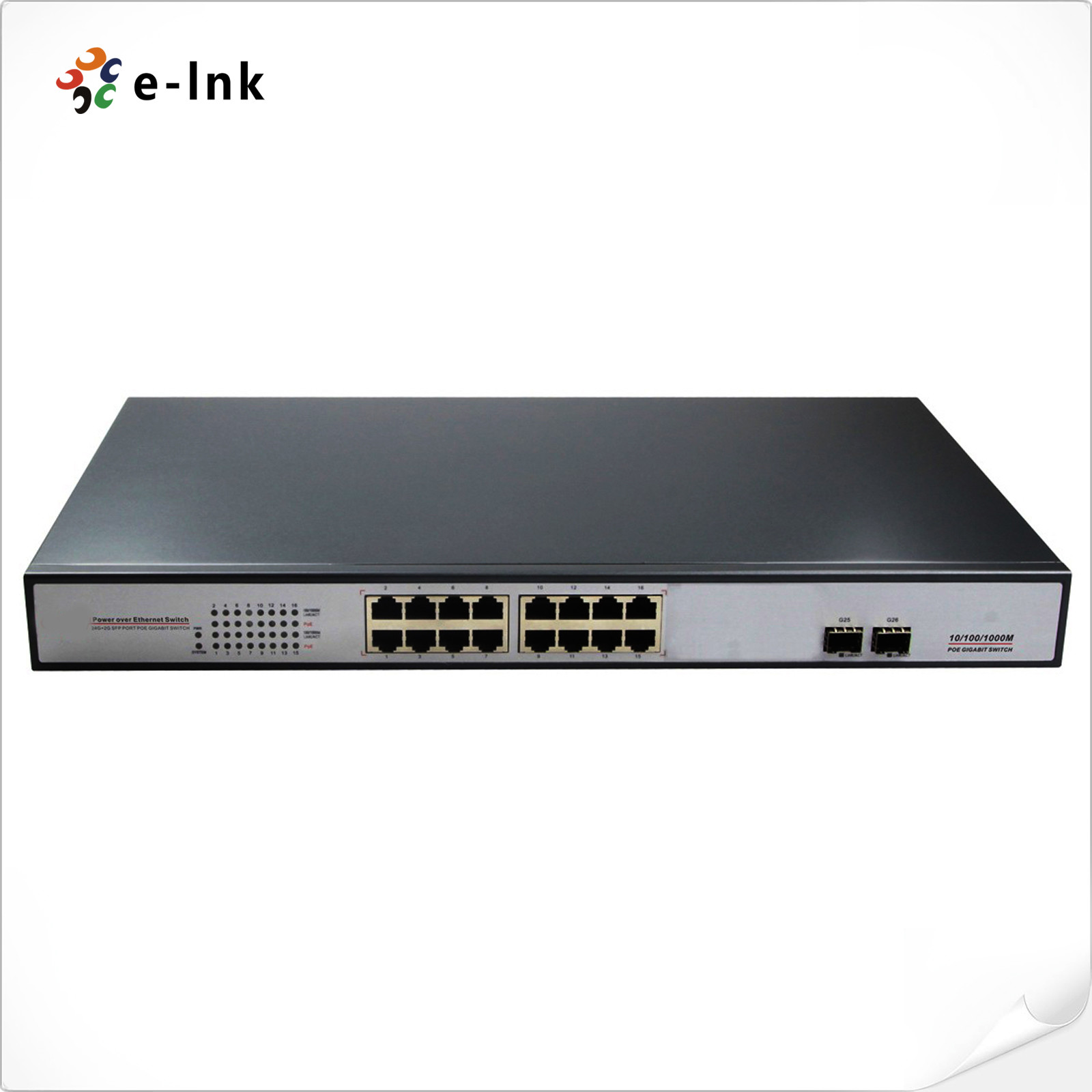 China AC 100V - 240V Ethernet POE Switch 16 Port 1000M 802.3at 2 1000M SFP Ports wholesale