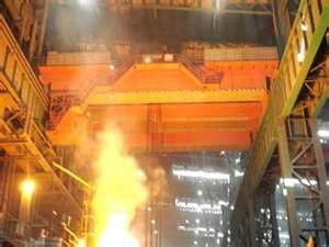 China heat insulation steel work 225ton, 450t overhead casting ladle crane for EAF bay wholesale