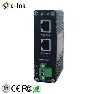 China E-Link Gigabit Power Over Ethernet Injector 12~48VDC Power Input DIN Rail / Wall Mount wholesale