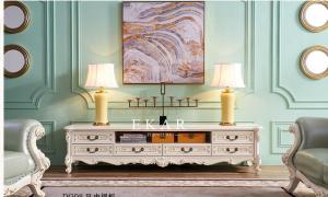 China Antique French Style Wood White Tv Stand OY-DG08 wholesale