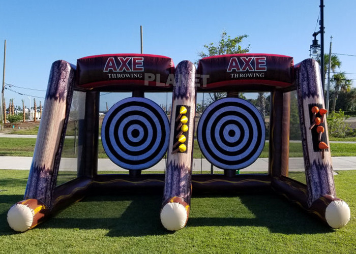 China Flying Single / Double Size Interactive Game Inflatable Axe Throwing Carnival Game For Sale wholesale