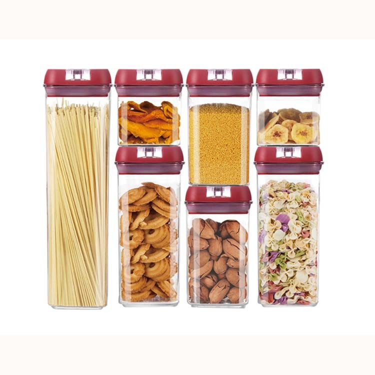 Buy cheap Airtight Food Storage 7 Pieces Transparent Plastic Cereal Containers with Easy from wholesalers