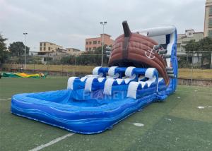 China Commercial Pirate Ship Slides Inflatable Water Games With Pool wholesale