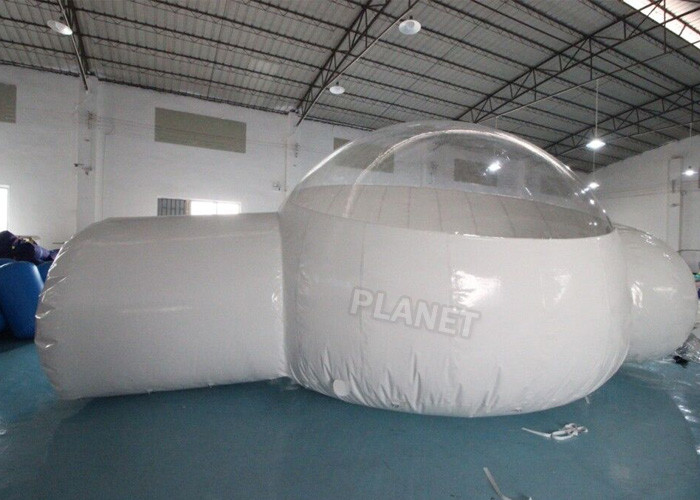 China Half Clear 4m Dome Inflatable Bubble Lodge With Silent Blower wholesale