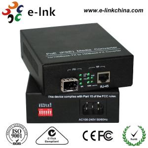 China 1000Base-TX SFP POE Fiber Media Converter , POE Powered Fiber Ethernet Media Converter wholesale