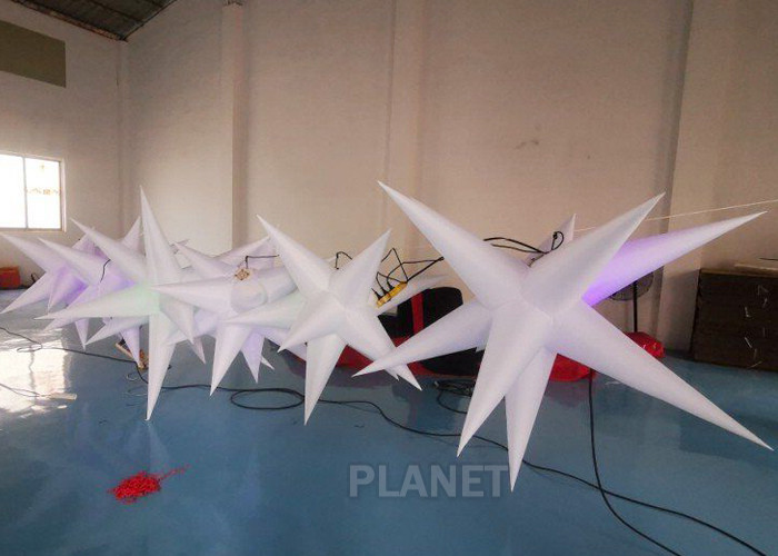 China Oxford Cloth LED Inflatable Star With Color Light For Event Decoration wholesale