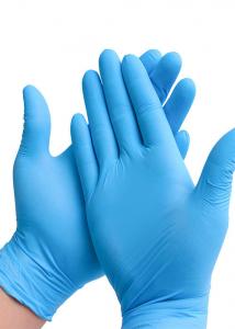 China Powder Free Disposable Blue Nitrile Gloves Food Grade Elastic wholesale
