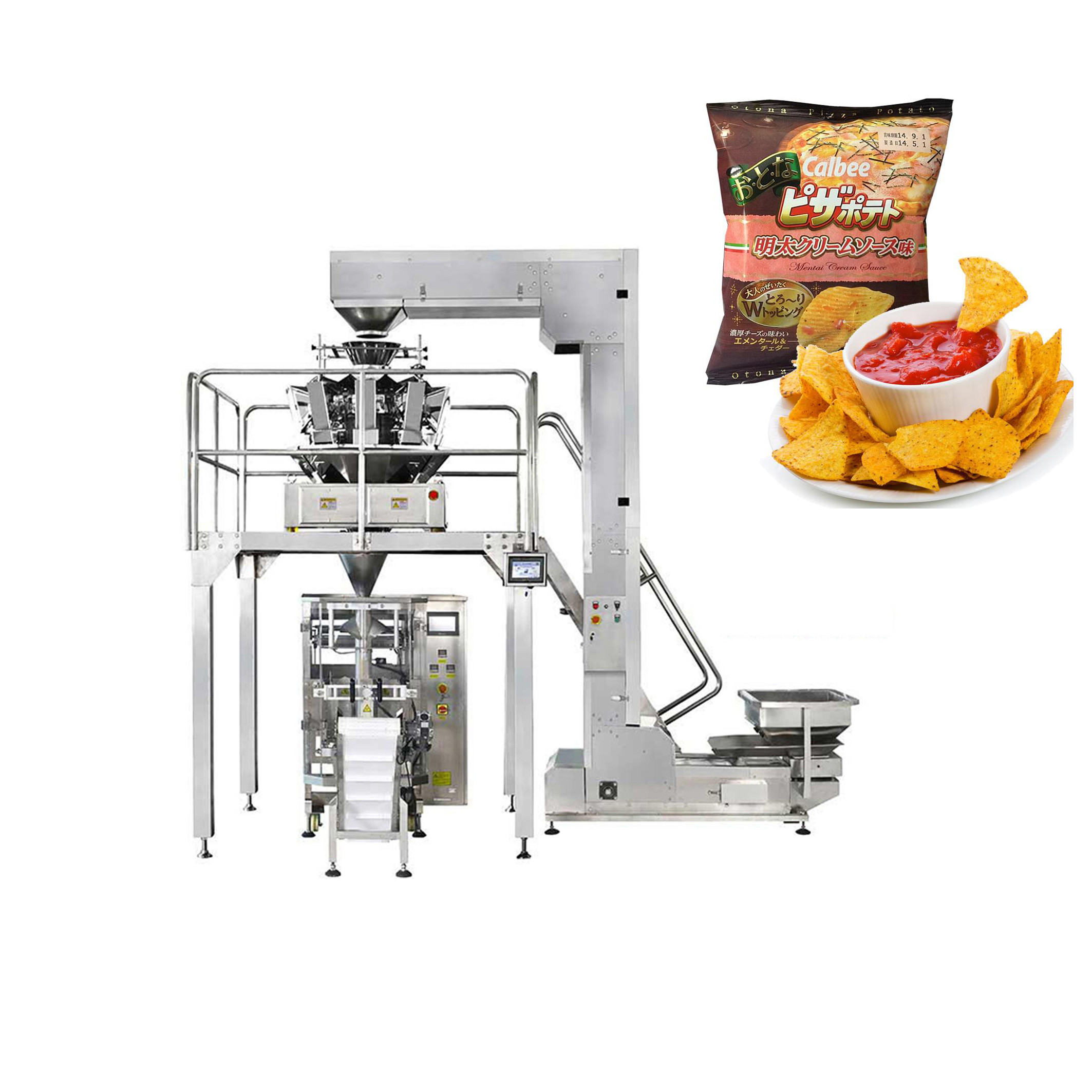 China VFFS Collar Type 14heads Puffed Food Packing Machine Weighing 100g wholesale