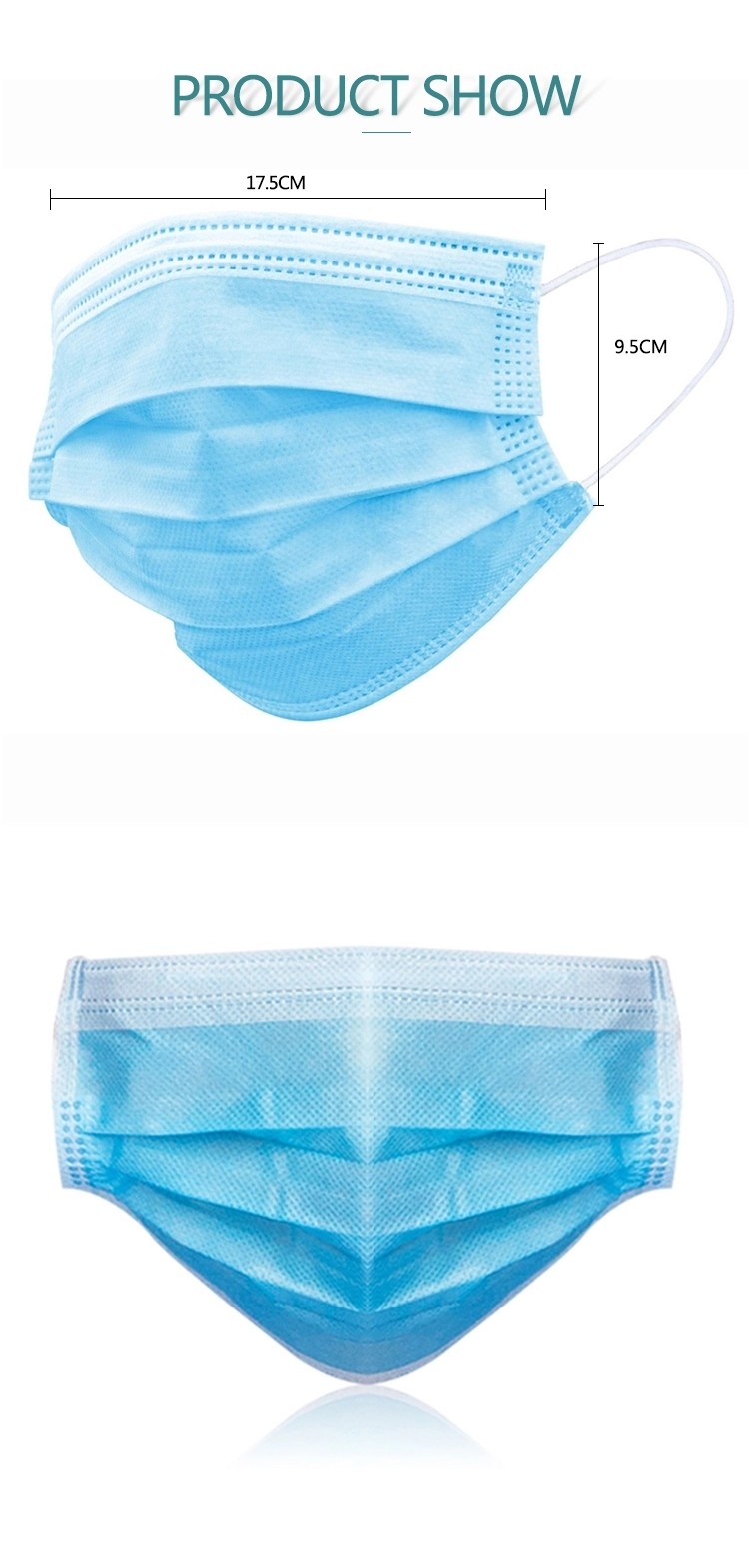China 3 Ply Disposable Medical Mask Non Woven Fabric Material For Adults wholesale