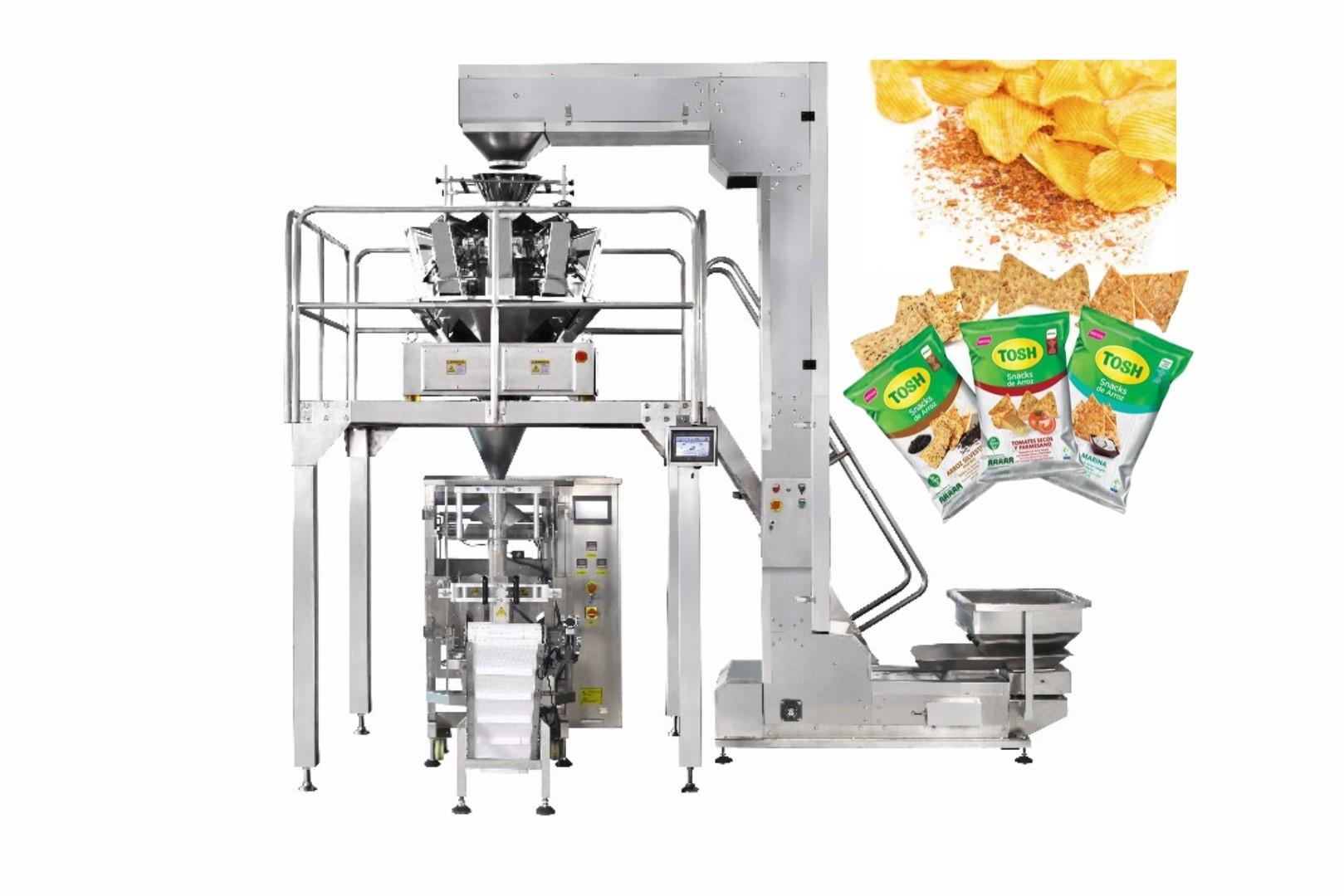 China Chips Snack Food Pillow Bag  VFFS Packing Machine 60bags/Min wholesale