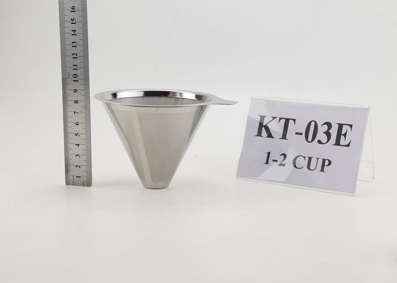 China LFGB Standard Paperless Coffee Dripper With Handle , Stainless Steel Coffee Cone wholesale