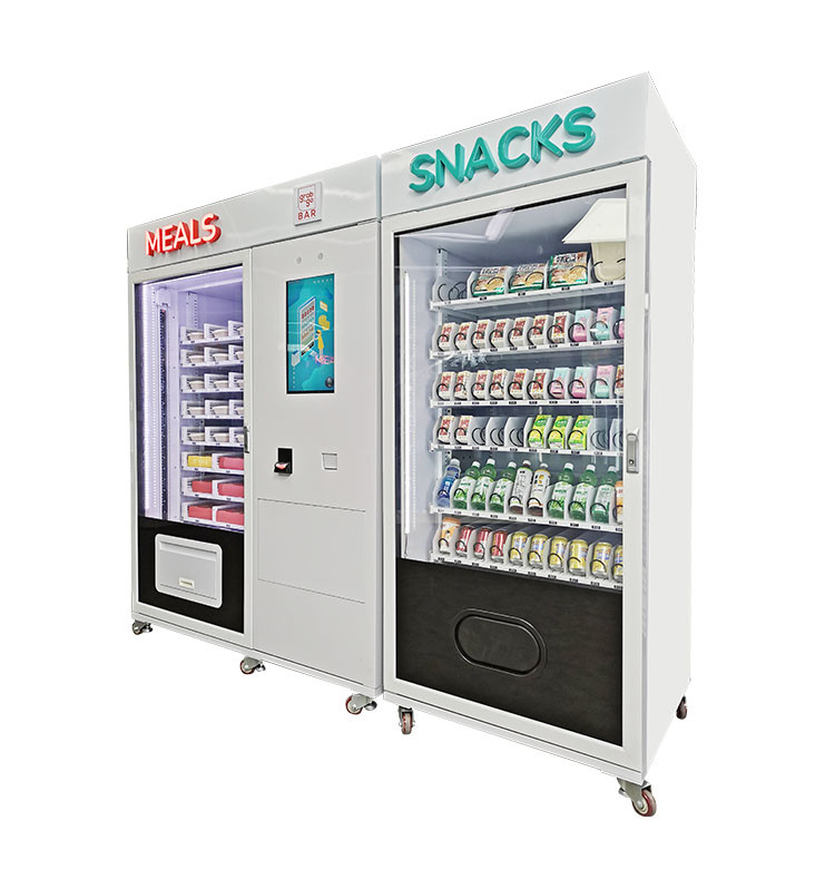 China Combo Meal Snack Vending Machine Custom Micron Smart Vending With Microwave And Cooling System wholesale