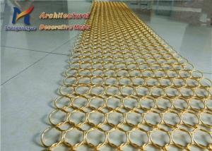 China Golden Yellow Ring Mesh Curtain 1.0mm 25mm Wire Mesh Partition Panels wholesale