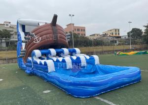 China Water Park Inflatable Water Slide With Double Lane Pool wholesale