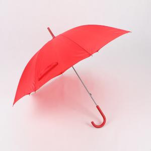 China Red Light Selfie Stick Umbrella , Ladies Wooden Hook Handle Umbrella Durable wholesale