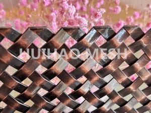 China 17.4% Open Area Architectural Woven Mesh Anti Brass Finished Decorative For Cabinet wholesale