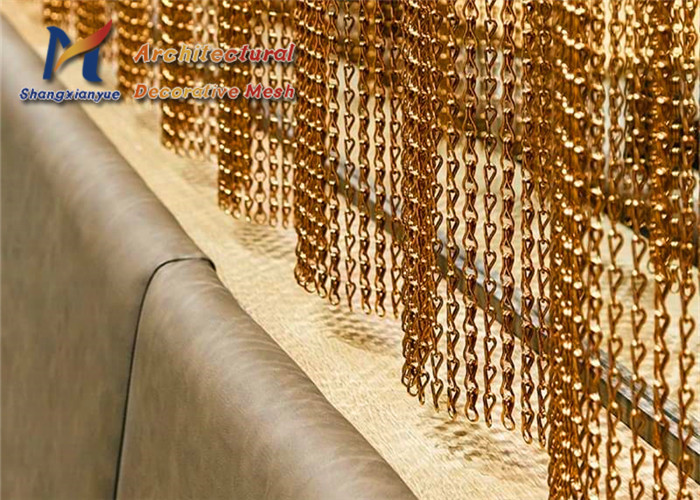 China Ceiling Undulated Industrial Chain Curtains 2.0mm Heavy Metal Chain Link wholesale