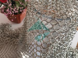 China Stainless Steel Weld Electroplating Ring Mesh Curtain 2mm Wire 20mm External Diameter wholesale