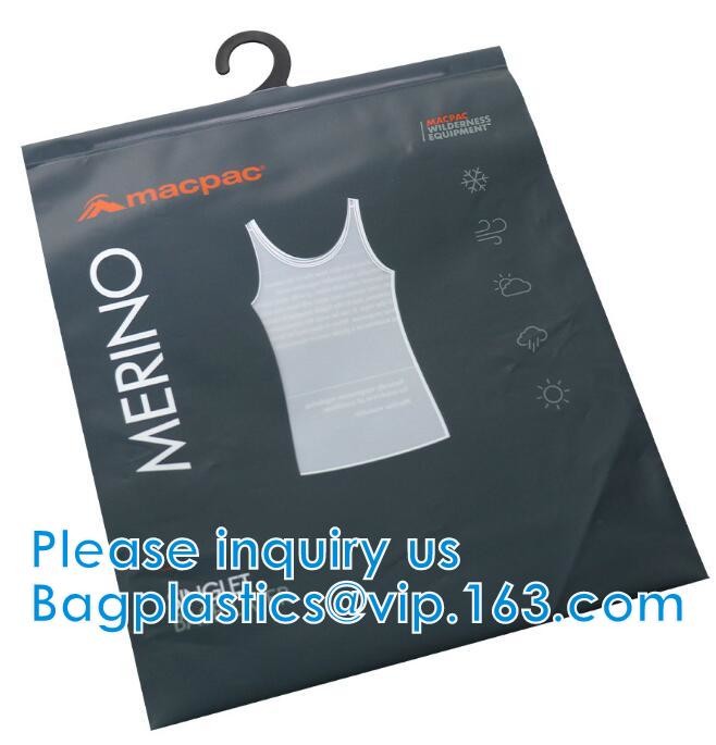China Shirt Packaging Bags, Hanger Frosted Bags, Packaging Bag Hook Hanger Bag Underwear Shirt Bag wholesale