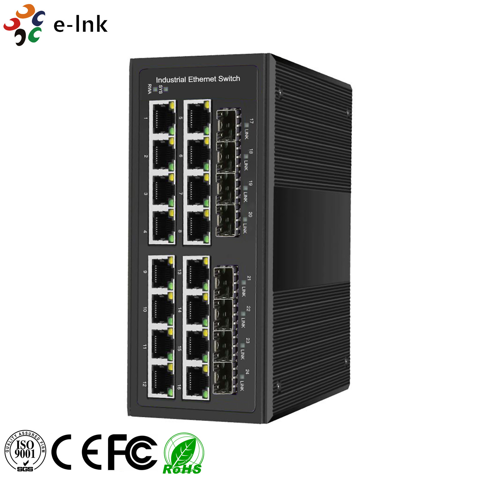 China IP40 Industrial Ethernet POE Switch 16 Port 10/100/1000T 802.3at PoE+ 8 Port 100/1000X SFP wholesale
