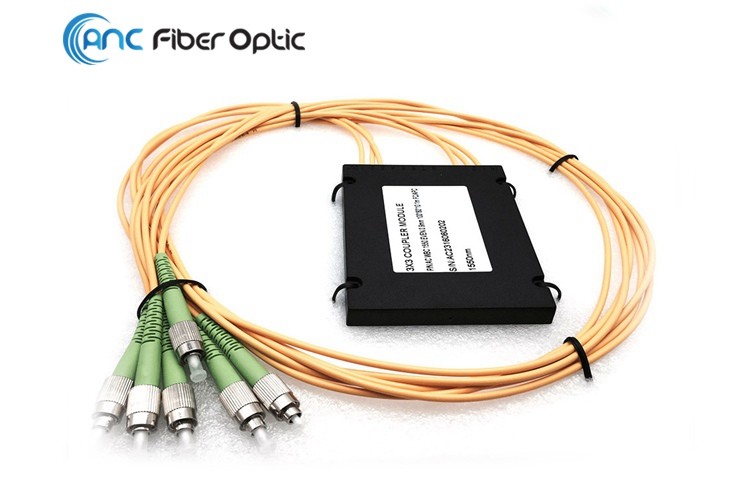 China FC APC Fiber Optic Splitter Even Ratio 3x3 Single Mode Optical Fiber Coupler wholesale