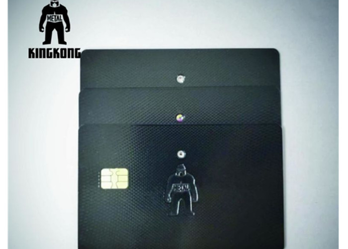 China Steel Diamond Inlay Metal RFID Card With Contact Chip Customized Logo wholesale