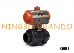 China UPVC PVC Pneumatic Actuated Ball Valve Double Acting 2'' DN50 wholesale