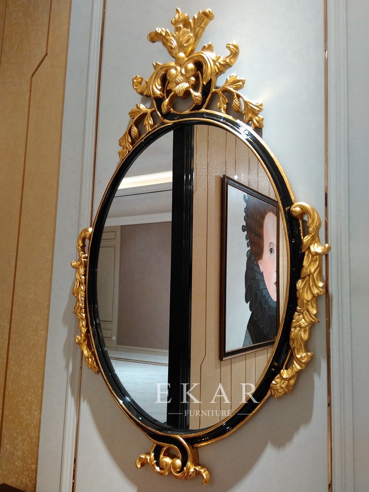 China Vintage Carved Golden Console Mirror Design TX-003 wholesale