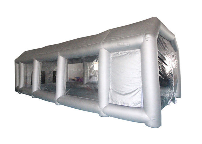 China 6x4x3m UV Resistant Silver Inflatable Car Spray Booth Painting Station For Car Painting wholesale