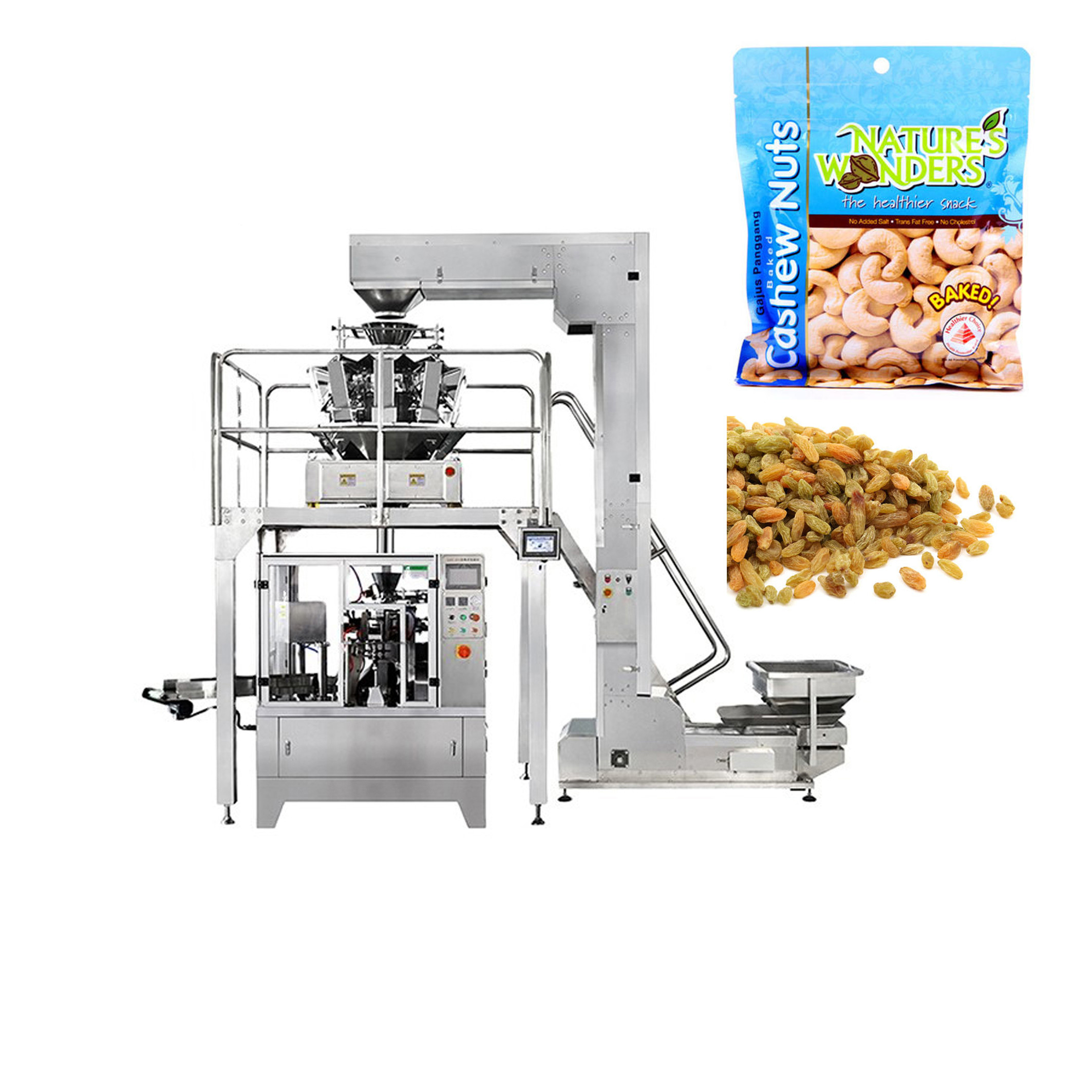 China 10 Heads Premade Pouch Doypack Packing Machine For Nuts Bean Grain Dry Fruits wholesale