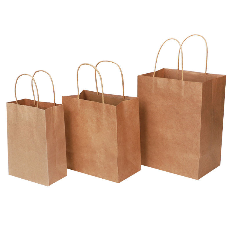 Different Size Versatile Brown Kraft Paper Bag with Handle Eco-friendly Highest Grade Materials for Packaging