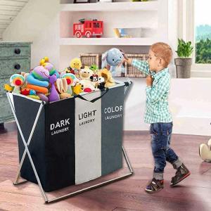 China Odorless Sonsill 3 Section Laundry Tote , Lightweight Dirty Clothes Hampers wholesale