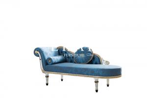 China High Quality Luxury Italian Chaise Lounge Sofa Blue Velvet Love Seat Chaise wholesale