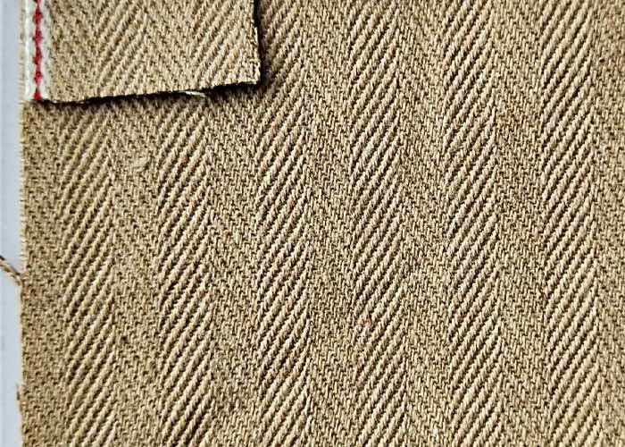 China Classic Brown Herringbone Denim Fabric , Twill Jeans Cotton Spandex Denim Fabric wholesale