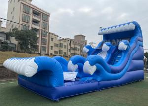 China 0.55mm PVC Backyard 15ft Inflatable Water Slides With Pool wholesale