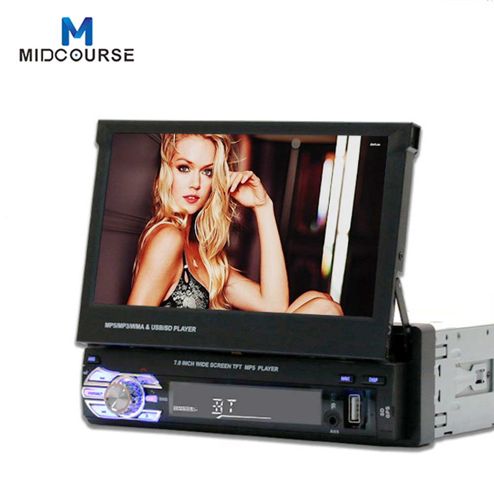 China FM Bluetooth Mirror Link 1 DIN Car Stereo 7 Inch Retractable Car DVD Player wholesale