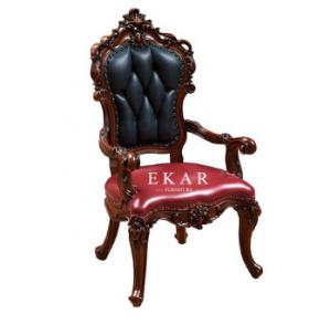China High Quality Solid Wood Upholstered Retro Leather Dining Chair wholesale
