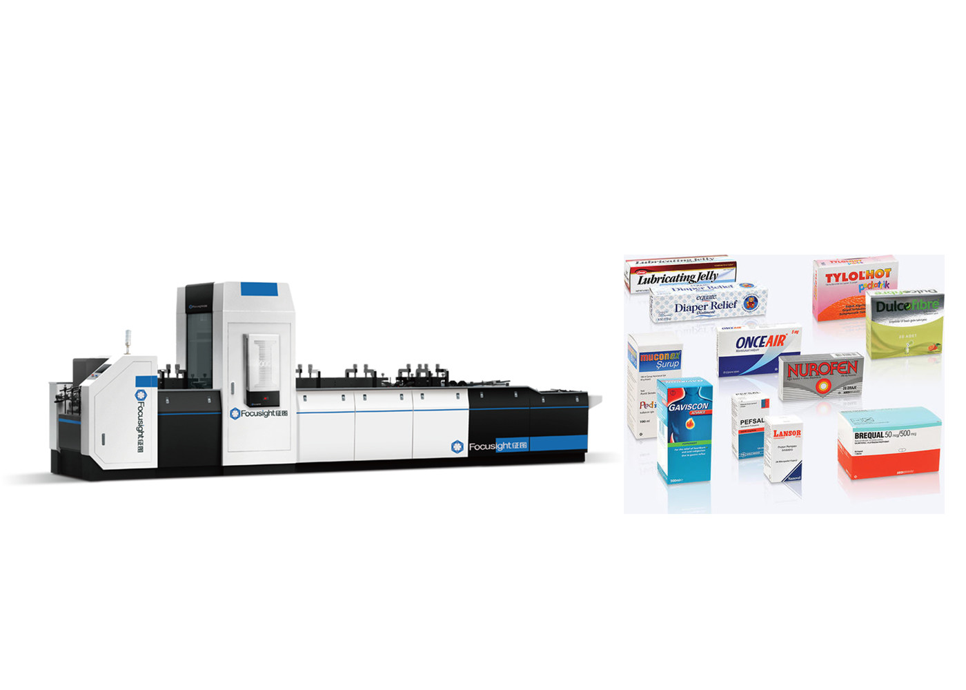 China Focusight Medicine Box Printing Inspection Machine With Inkjet Printer Feature wholesale