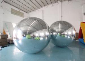 China Double Layer PVC Silver Hanging Inflatable Floating Advertising Mirror Sphere Ball For Christmas Stage Decoration wholesale