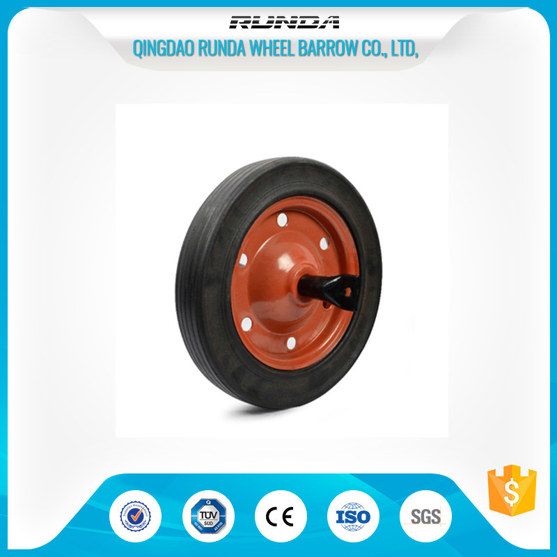 Quality 13inches Rubber Tyred Wheels?Centered Hub Line Tread 20mm Bore Hole Multi Corlor for sale